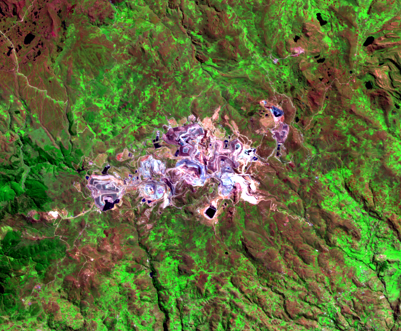 Aug. 1, 2007, Landsat 7 (path/row 9/65) — Yanacocha Mine, Peru