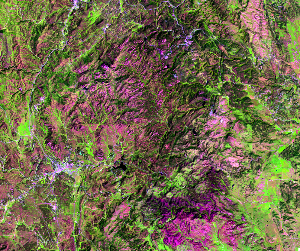 Aug. 7, 2018, Landsat 8 (path/row 33/30) — Black Hills, SD, USA