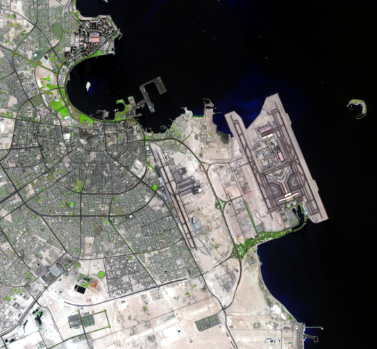 Sep. 12, 2014, Landsat 8 (path/row 163/42) — Hamad International Airport, Doha, Qatar