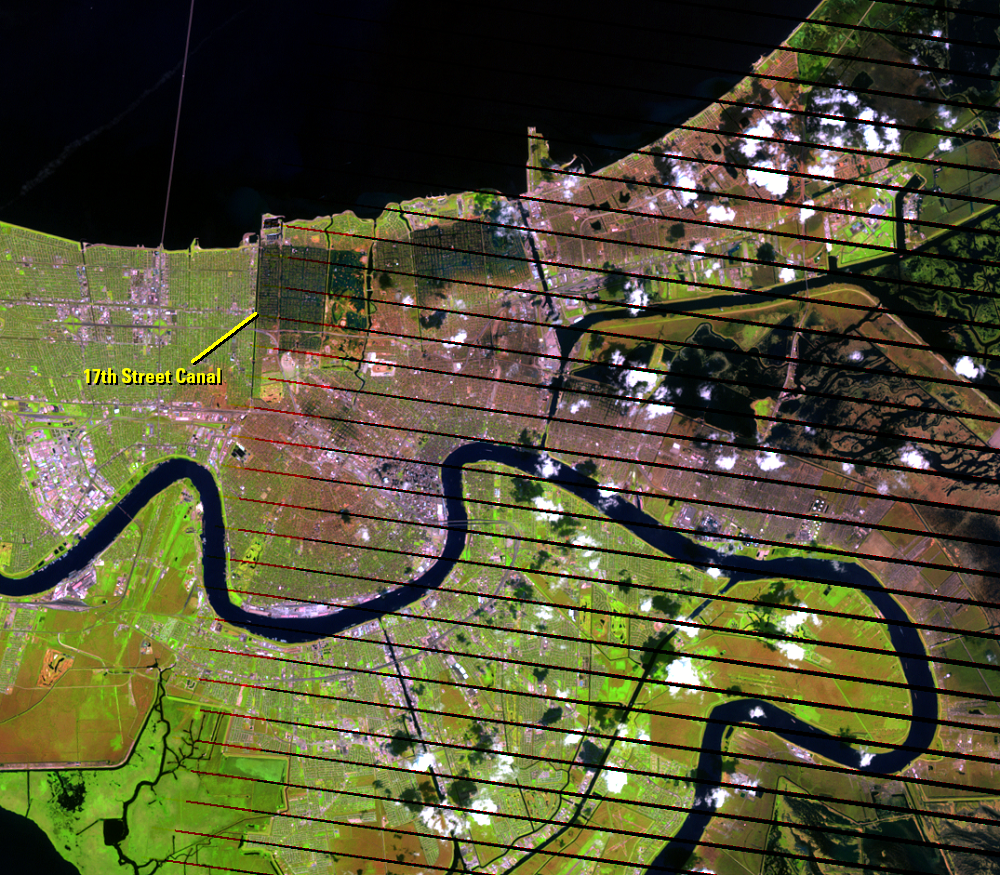Sep. 15, 2005, Landsat 7 (path/row 22/39) — New Orleans, Louisiana, USA