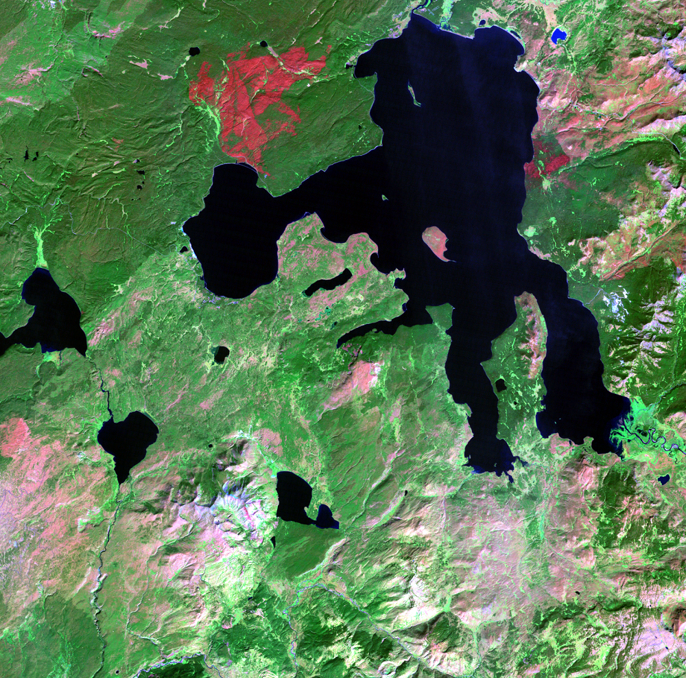 Sep. 24, 2011, Landsat 5 (path/row 38/29) — Yellowstone Lake at Yellowstone National Park, USA
