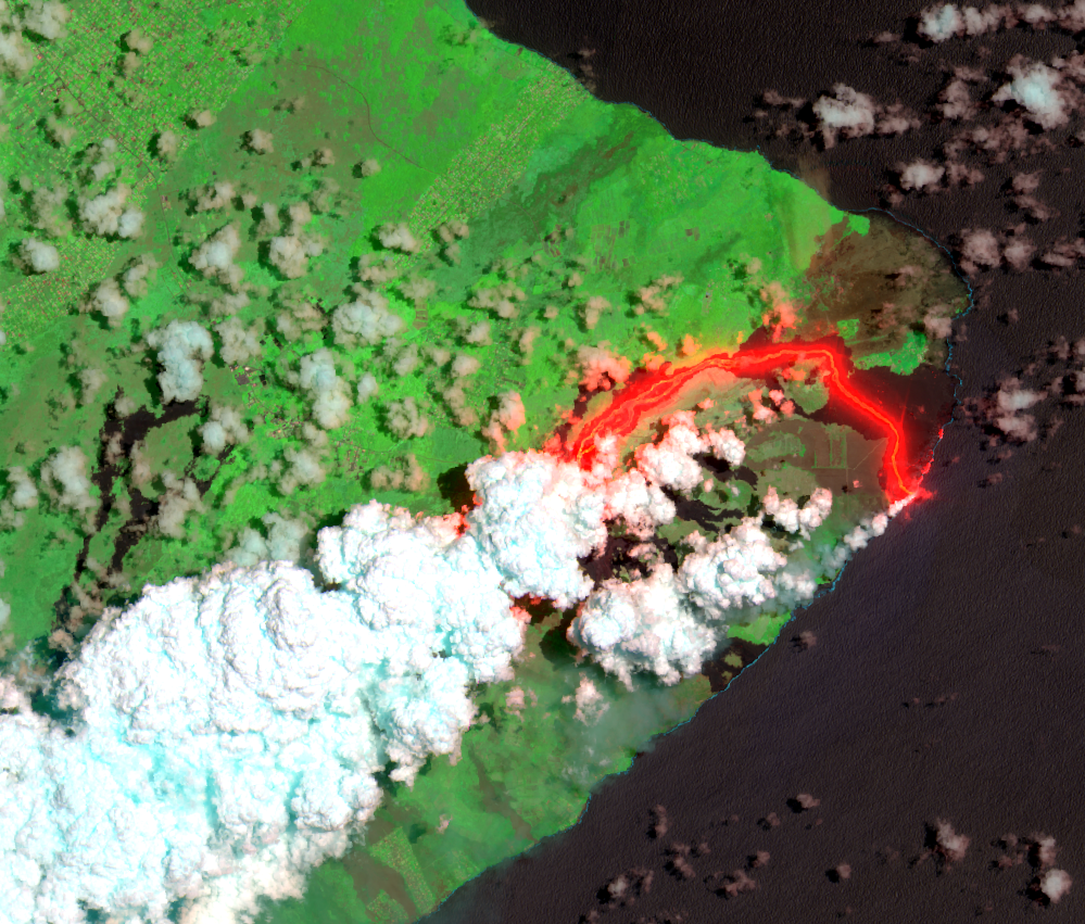 June 22, 2018, Sentinel-2B — 2018 lower East Rift Zone eruption, HI, USA