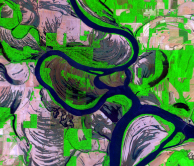 June 4, 2011, Landsat 5 (path/row 22/34) — New cutoff on the Wabash River, USA