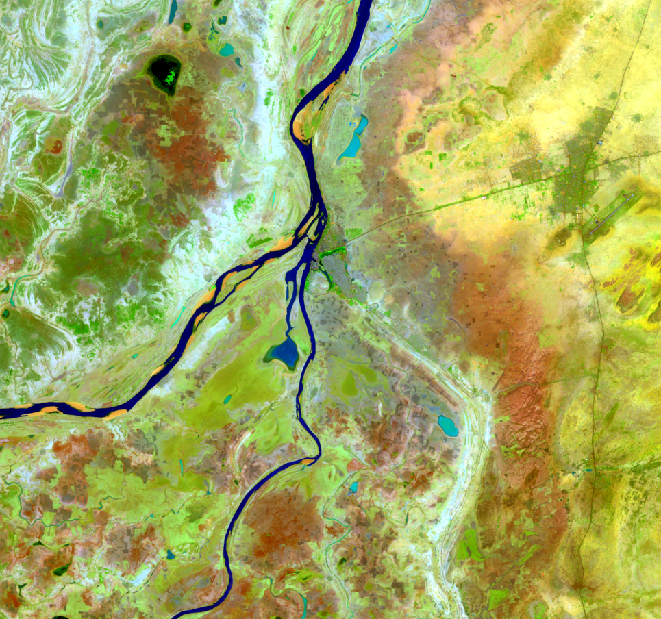 June 6, 2014, Landsat 8 (path/row 197/50) — Seasonal change, Mopti, Mali