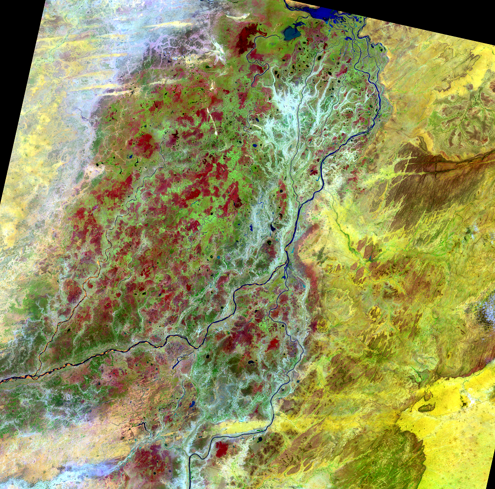 June 6, 2014, Landsat 8 (path/row 197/50) — Seasonal change in the Niger River Inland Delta, Mali