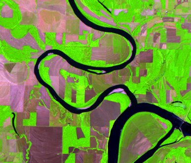 June 9, 2007, Landsat 5 (path/row 22/34) — Before the June 2008 flood
