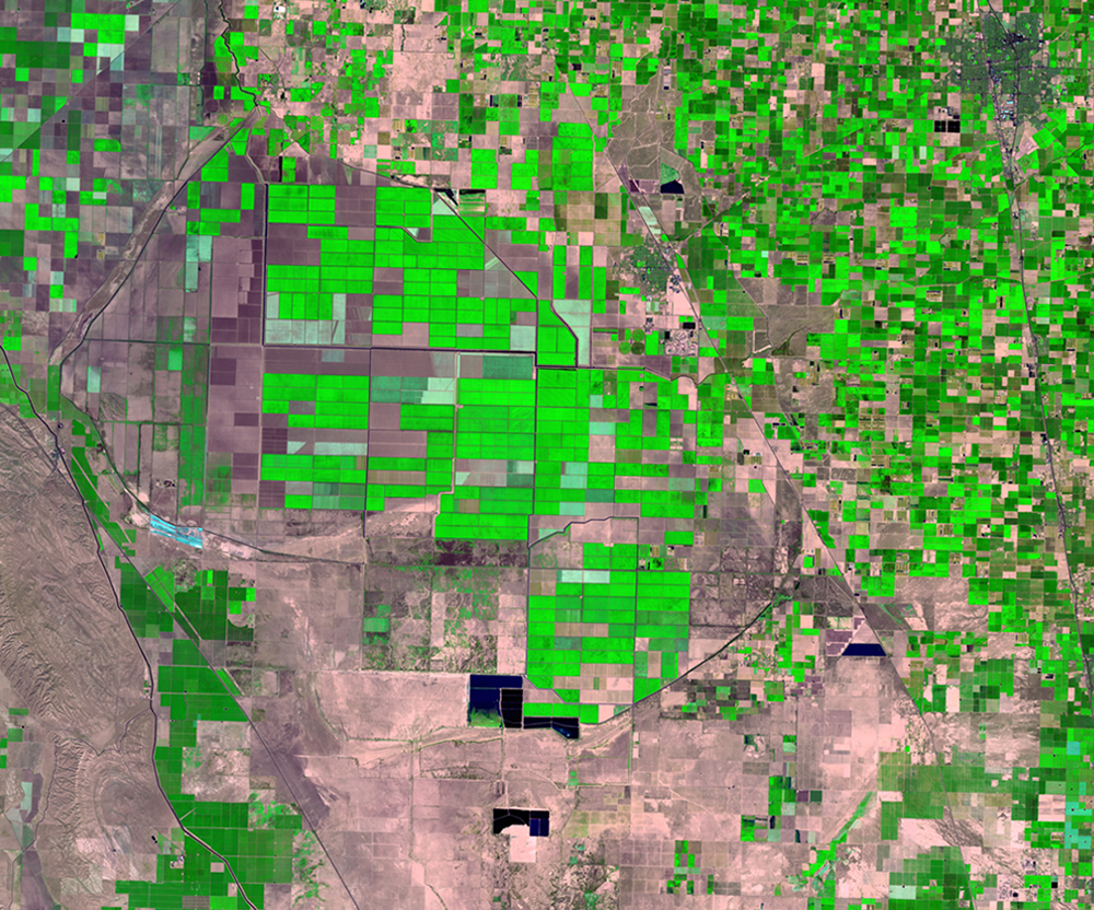 Aug. 16, 2016, Landsat 8 (path/row 42/35) — Tulare Basin, California, USA