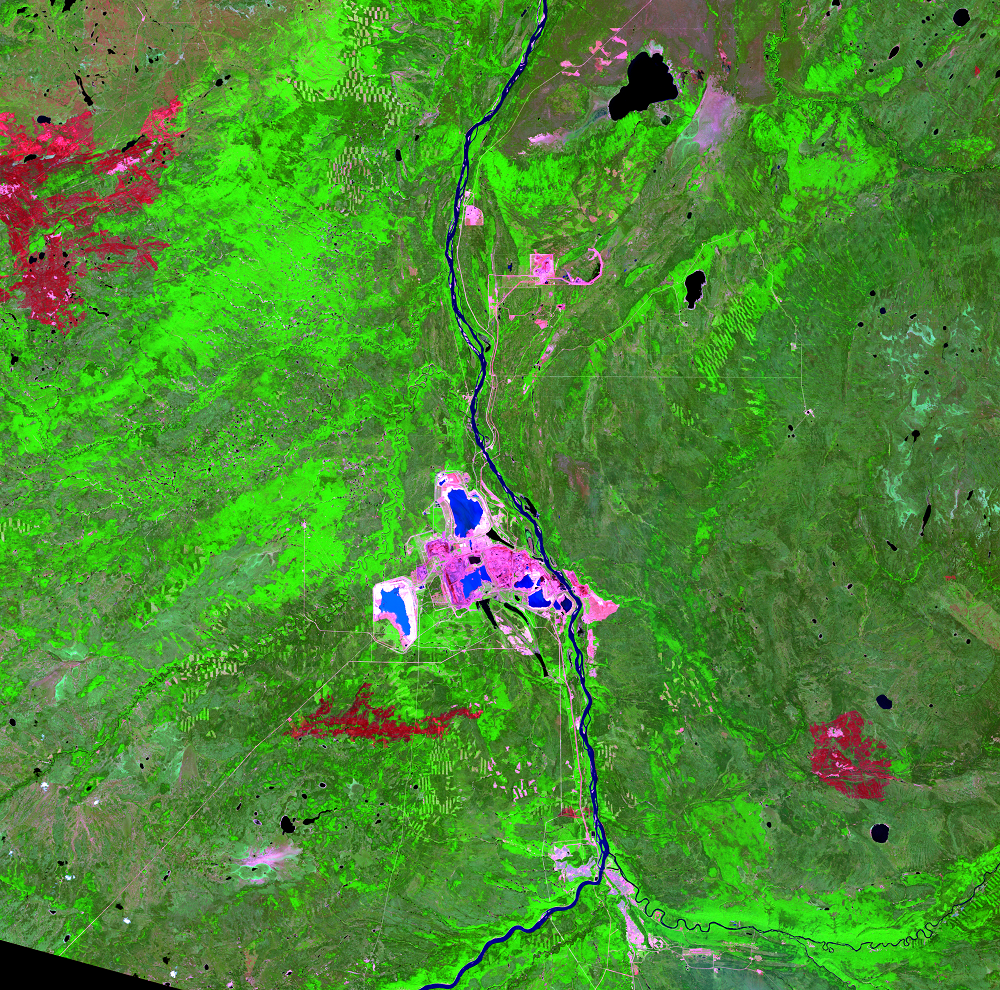 June 15, 1999, Landsat 5 (path/row 42/20) — Athabasca Oil Sands, Alberta, Canada