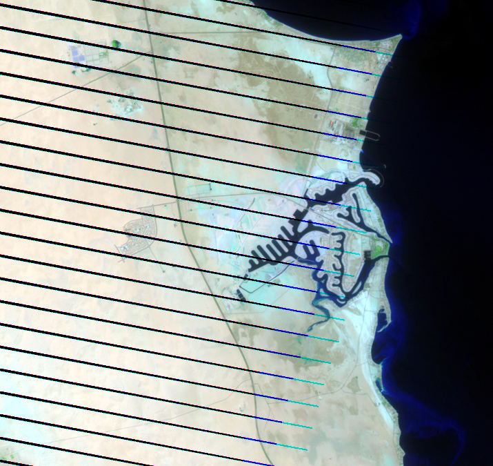 July 21, 2010, Landsat 7 (path/row 165/40) — Sabah Al Ahmad Sea City, Kuwait
