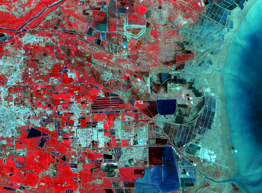 Sept. 2, 2001, Landsat 5 (path/row 121/34) — Dongying, China