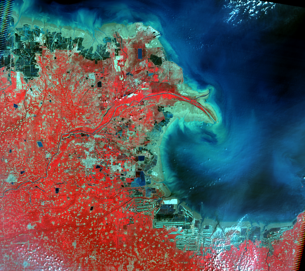 Sept. 2, 2001, Landsat 5 (path/row 121/34) — Huang He Delta, China