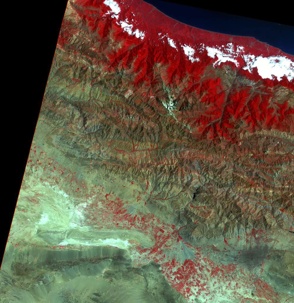July 14, 1977, Landsat 2 (path/row 177/35) — Elburz Mountains, Iran