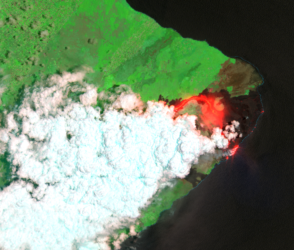 July 22, 2018, Sentinel-2B — 2018 lower East Rift Zone eruption, HI, USA