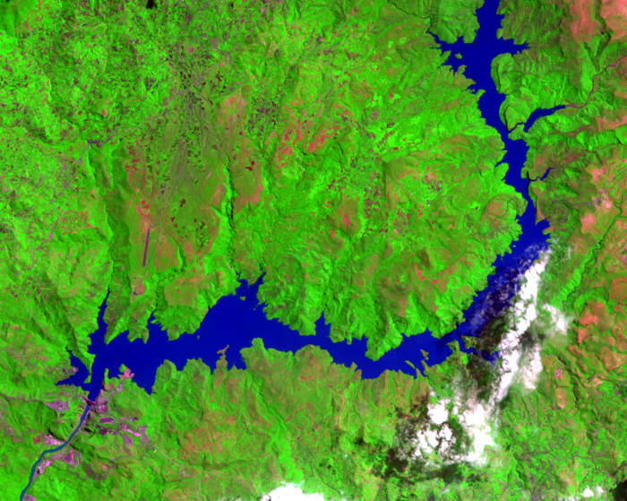July 7, 2015, Landsat 8 (path/row 169/55) — Gibe III dam, Ethiopia