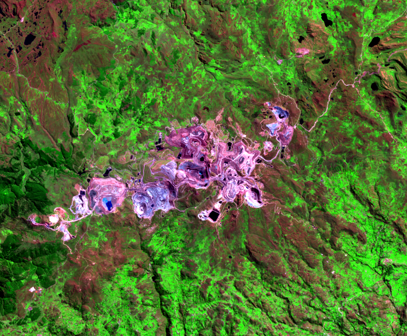 July 16, 2013, Landsat 8 (path/row 9/65) — Yanacocha Mine, Peru