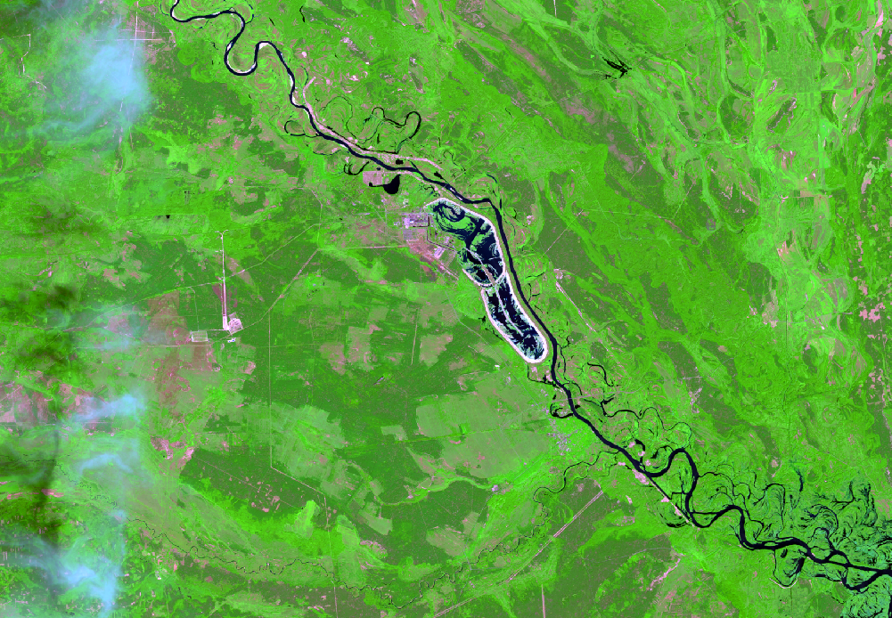 Aug. 11, 2018, Landsat 8 (path/row 182/24) — Cooling pond at Chernobyl, Ukraine