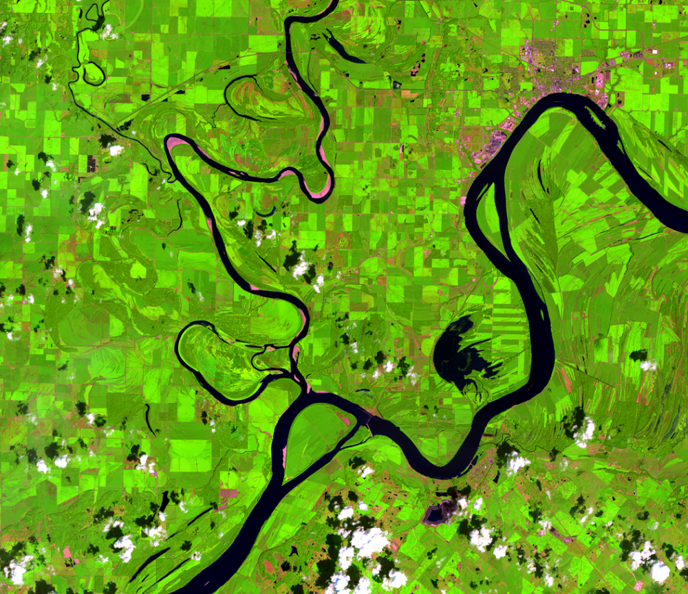 Aug. 15, 2014, Landsat 8 (path/row 22/34) — New cutoff on the Wabash River, USA