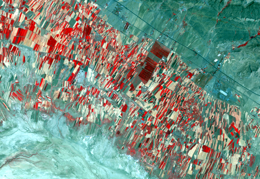 Aug. 2, 2000, Landsat 7 (path/row 165/35) — Irrigated agriculture, Iran