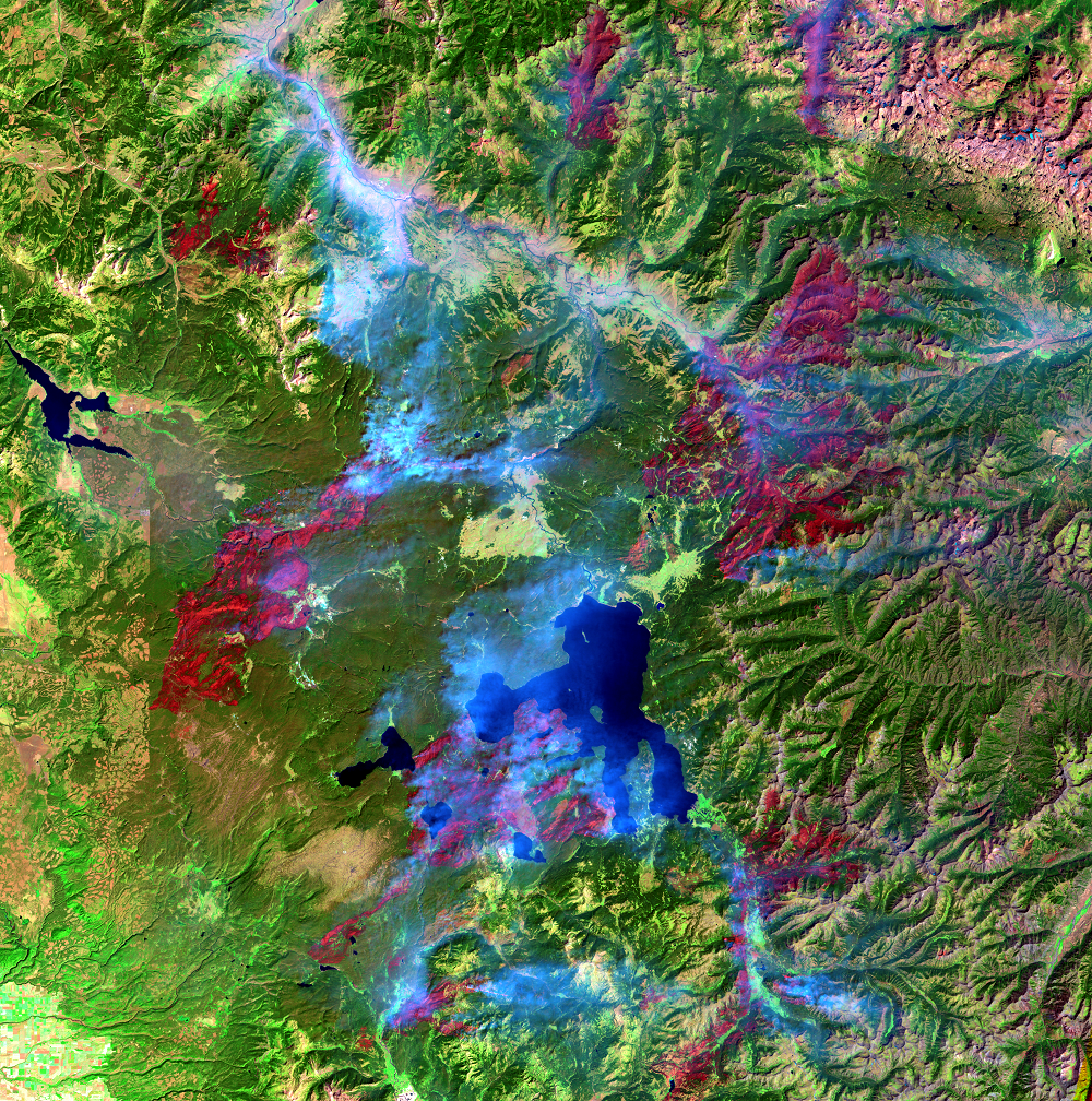 Aug. 23, 1988, Landsat 5 (path/row 38/29) — Yellowstone National Park, USA (bands 7,4,2)
