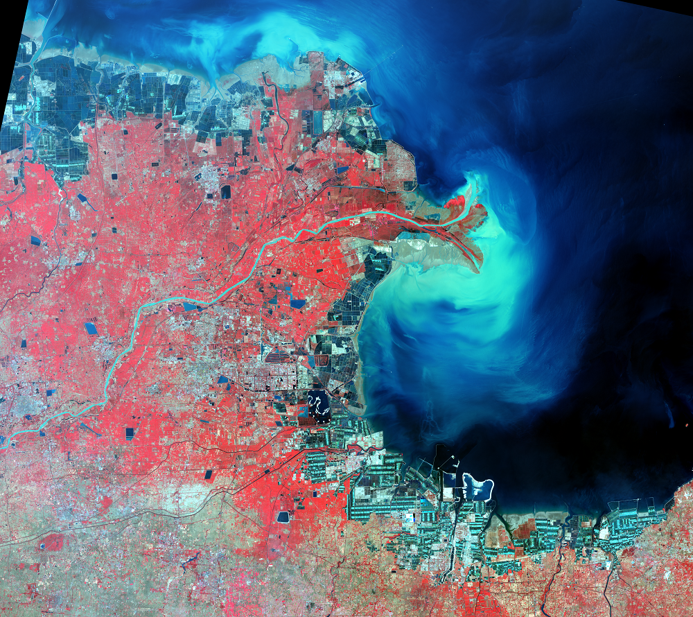 Oct. 5, 2013, Landsat 8 (path/row 121/34) — Huang He Delta, China