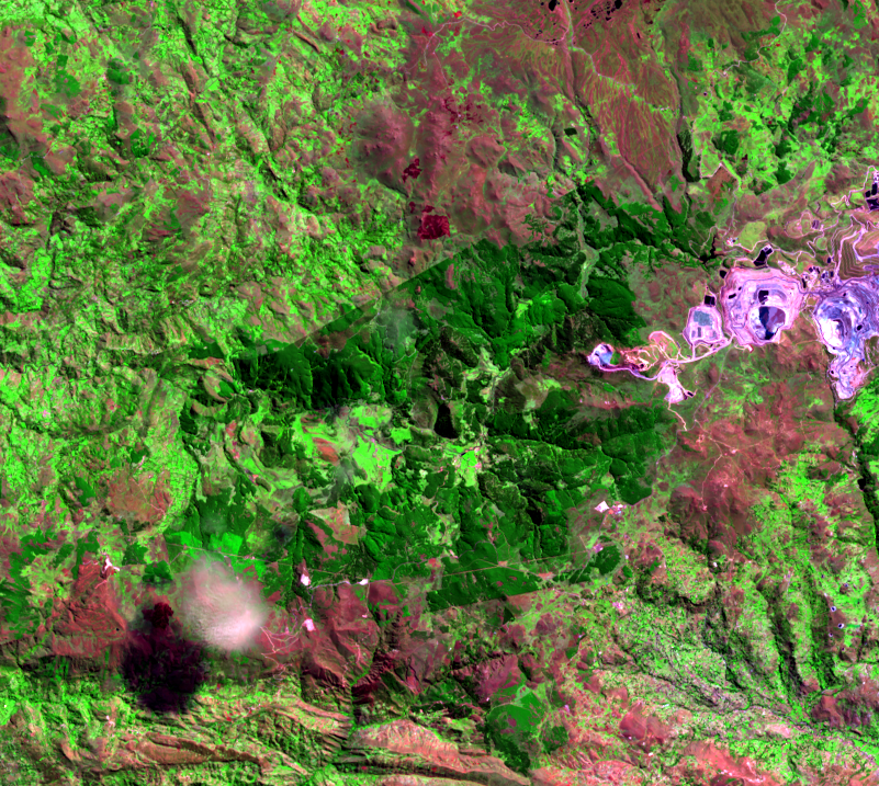 July 24, 2016, Landsat 8 (path/row 9/65) — Granja Porcón, Peru