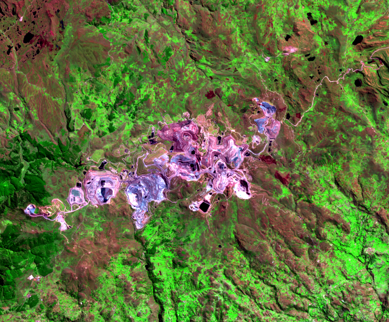 July 24, 2016, Landsat 8 (path/row 9/65) — Yanacocha Mine, Peru