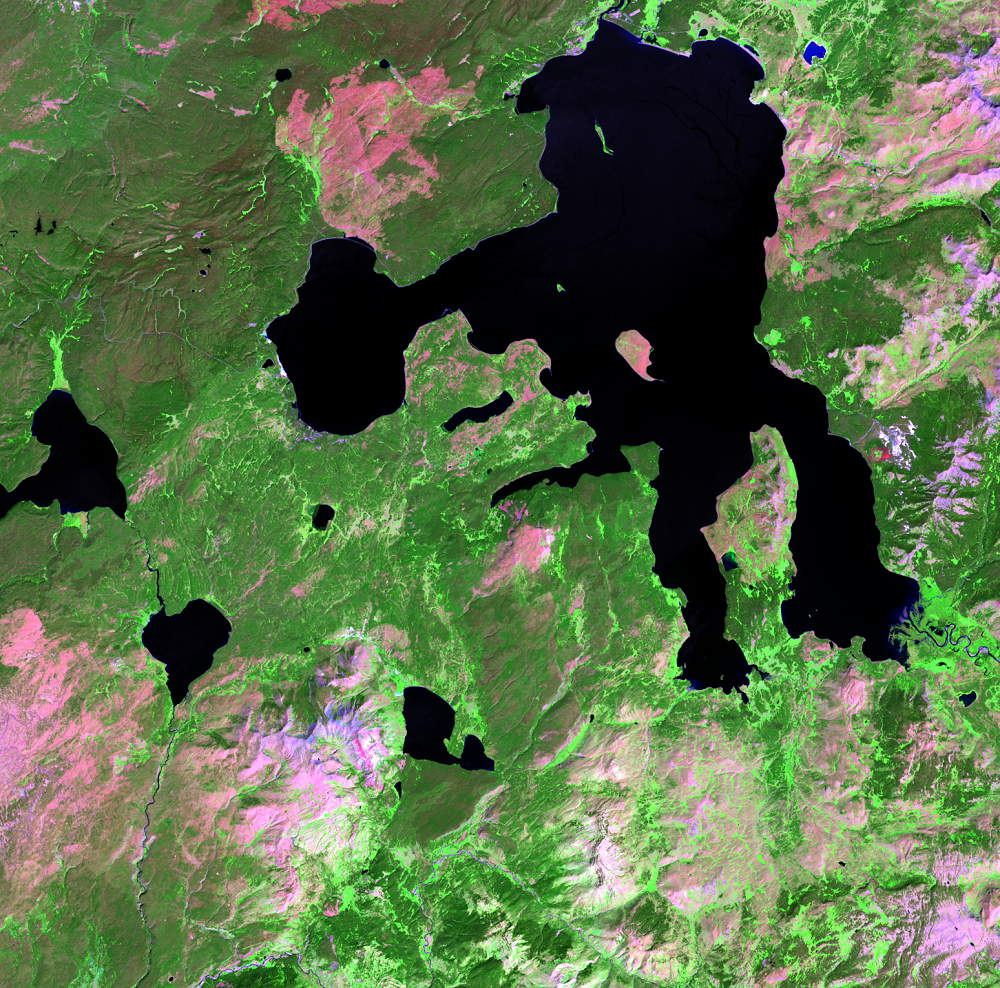 Aug. 15, 2020, Landsat 5 (path/row 38/29) — Yellowstone Lake at Yellowstone National Park, USA