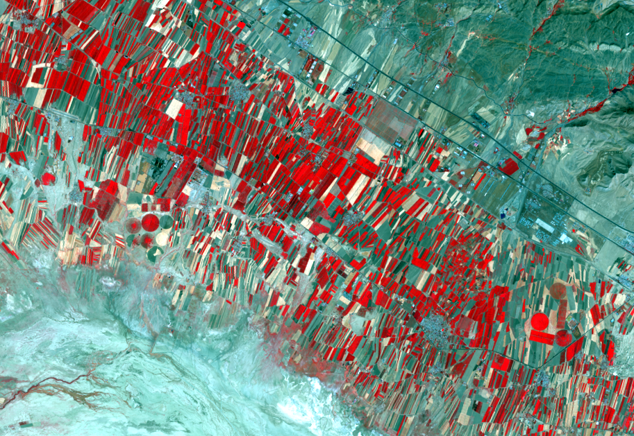 Sep. 15, 2016, Landsat 8 (path/row 165/35) — Irrigated agriculture, Iran