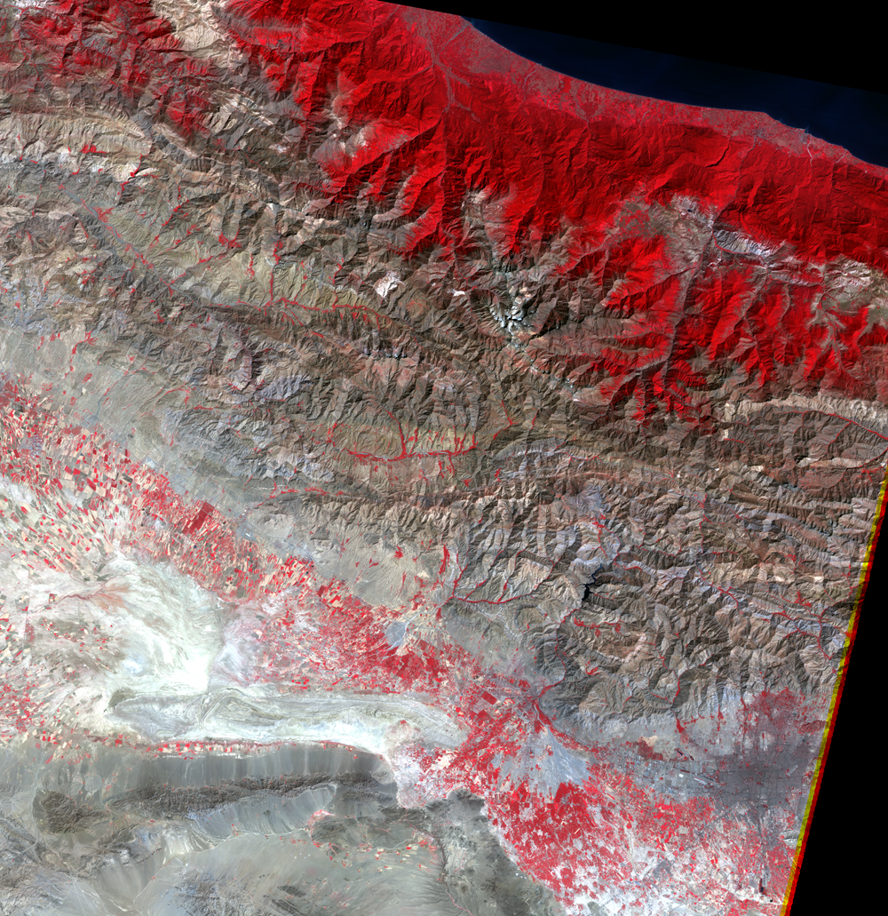 Sept. 16, 1987, Landsat 5 (path/row 165/35) — Elburz Mountains, Iran