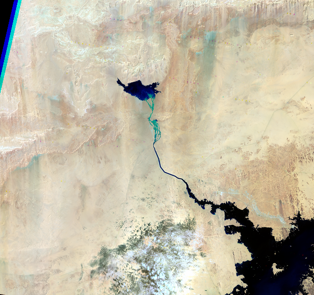 Sept. 20, 1998, Landsat 5 (path/row 175/44) — Formation of Toshka Lakes, Egypt