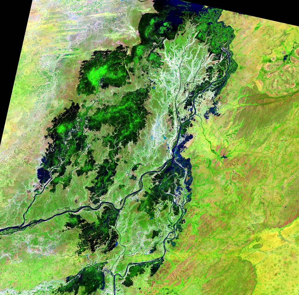 Sep. 26, 2014, Landsat 8 (path/row 197/50) — Seasonal change in the Niger River Inland Delta, Mali