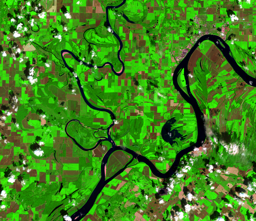 Sep. 5, 2016, Landsat 8 (path/row 22/34) — New cutoff on the Wabash River, USA