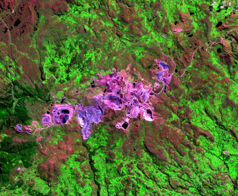 June 25, 2017, Landsat 8 (path/row 9/65) — Yanacocha Mine, Peru