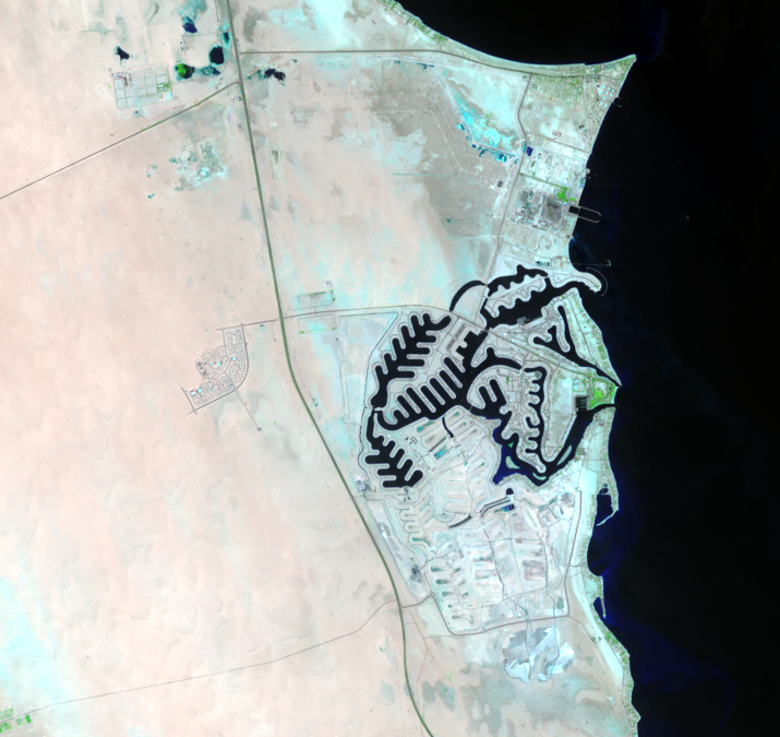 July 24, 2014, Landsat 8 (path/row 165/40) — Sabah Al Ahmad Sea City, Kuwait
