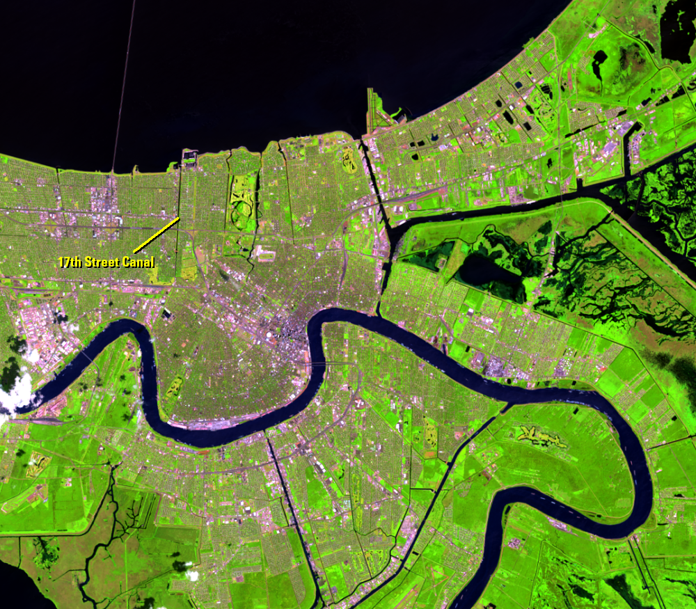 Aug. 29, 2019, Landsat 8 (path/row 22/39) — New Orleans, Louisiana, USA