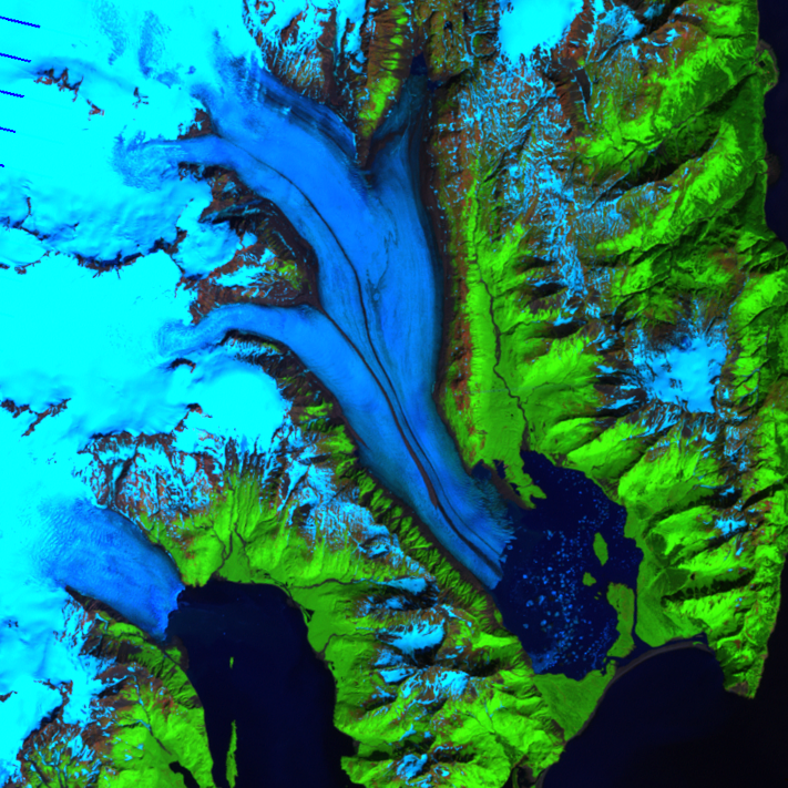 July 21, 2007, Landsat 7 (path/row 68/18) — Bear Glacier, Alaska, USA