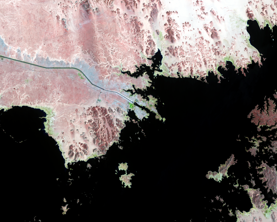 Aug. 23 and 30, 2017, Landsat 8 (path/row 175,176/44) — location of Mubarak Pumping Station, Lake Nasser, Egypt