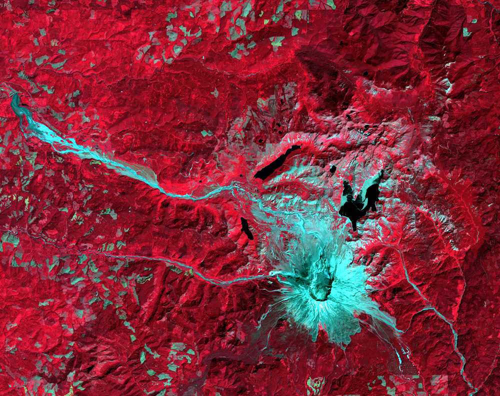Aug. 23, 2020, Landsat 8 (path/row 46/28) — Mount St. Helens close up