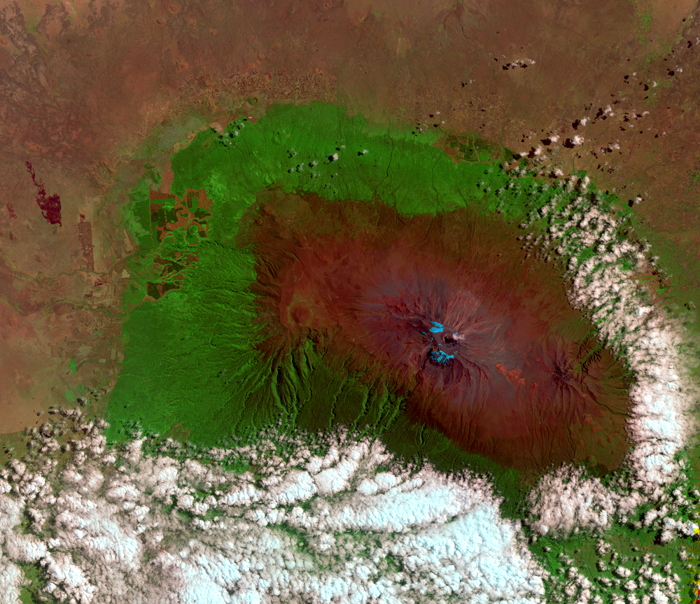 Aug. 19, 2010, Landsat 5 (path/row 168/62) — Mount Kilimanjaro, Tanzania