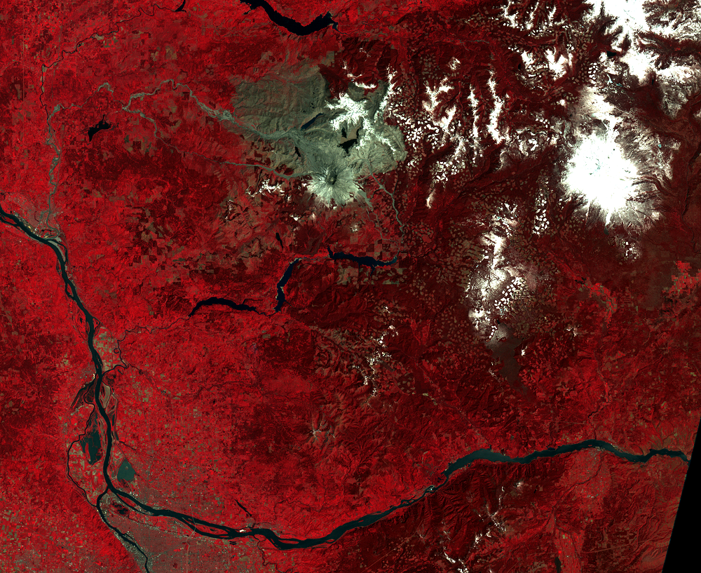 May 22, 1983, Landsat 4 (path/row 46/28) — Mount St. Helens, Washington, USA