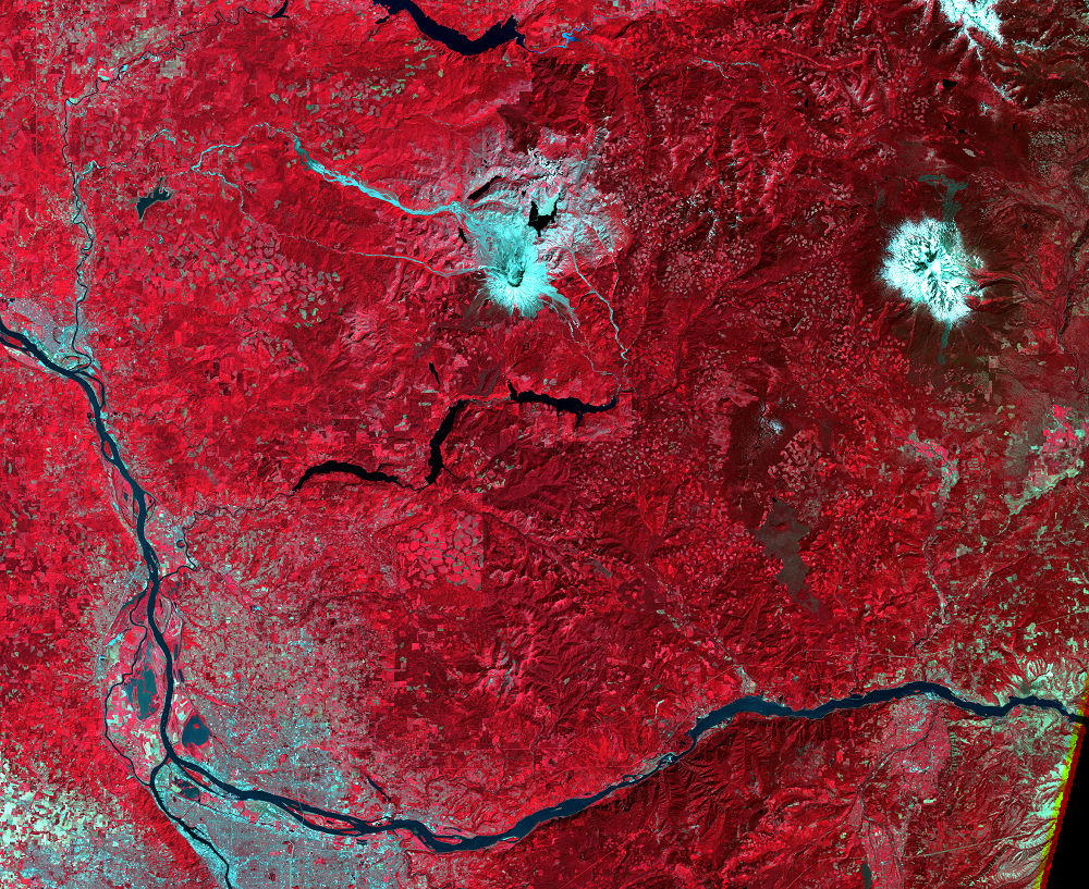 Aug. 22, 1999, Landsat 7 (path/row 46/28) — Mount St. Helens, Washington, USA