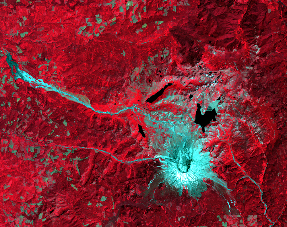 July 30, 2017, Landsat 8 (path/row 46/28) — Mount St. Helens close up