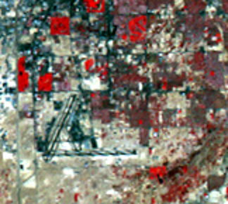 Aug. 25, 1983, Landsat 4, MSS, 80-m resolution (path/row 39/35) — Las Vegas, Nevada, USA