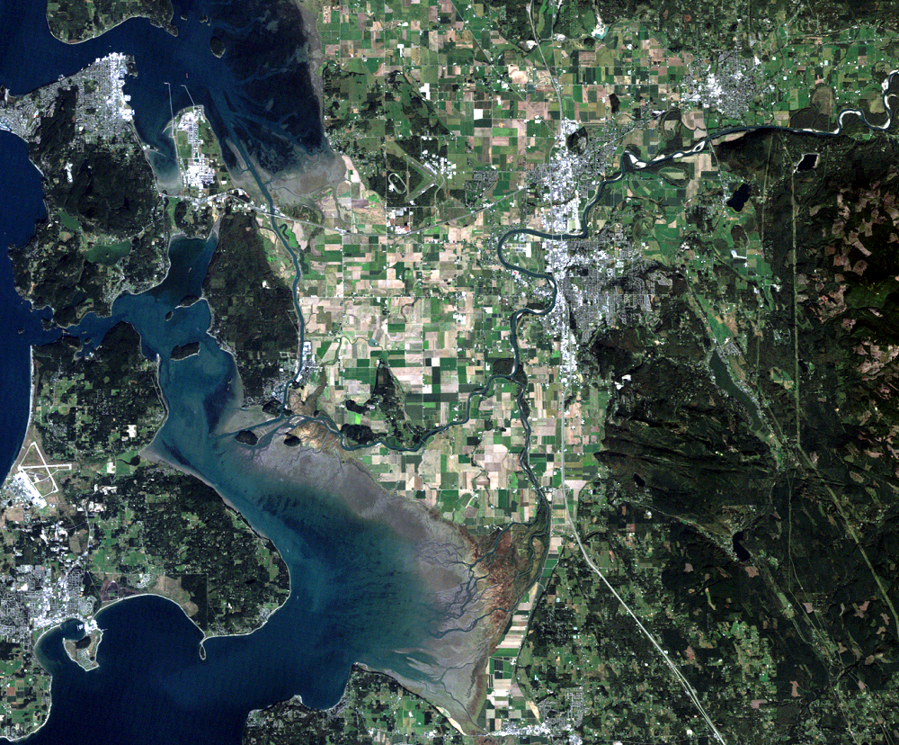Mt. Vernon, Washington, USA, Landsat 5, bands 3,2,1 (natural color)