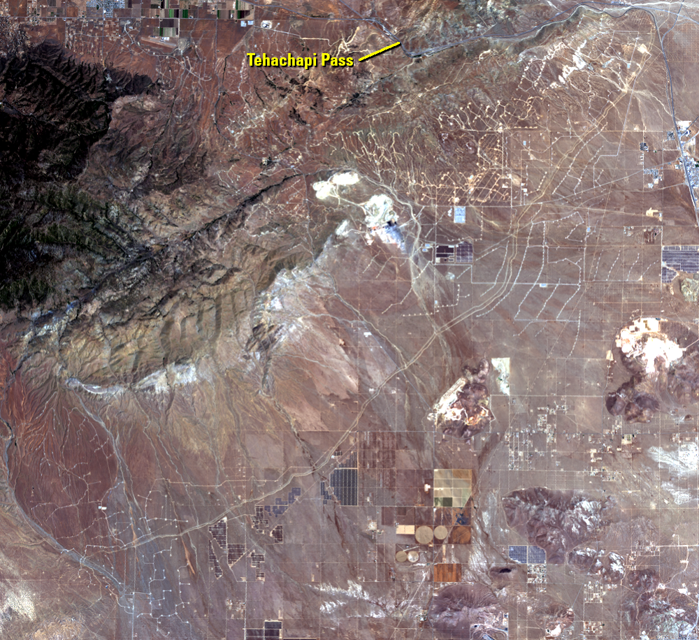 July 3, 2020, Landsat 8 (path/row 41/36) — Winds farms, Antelope Valley, California, USA