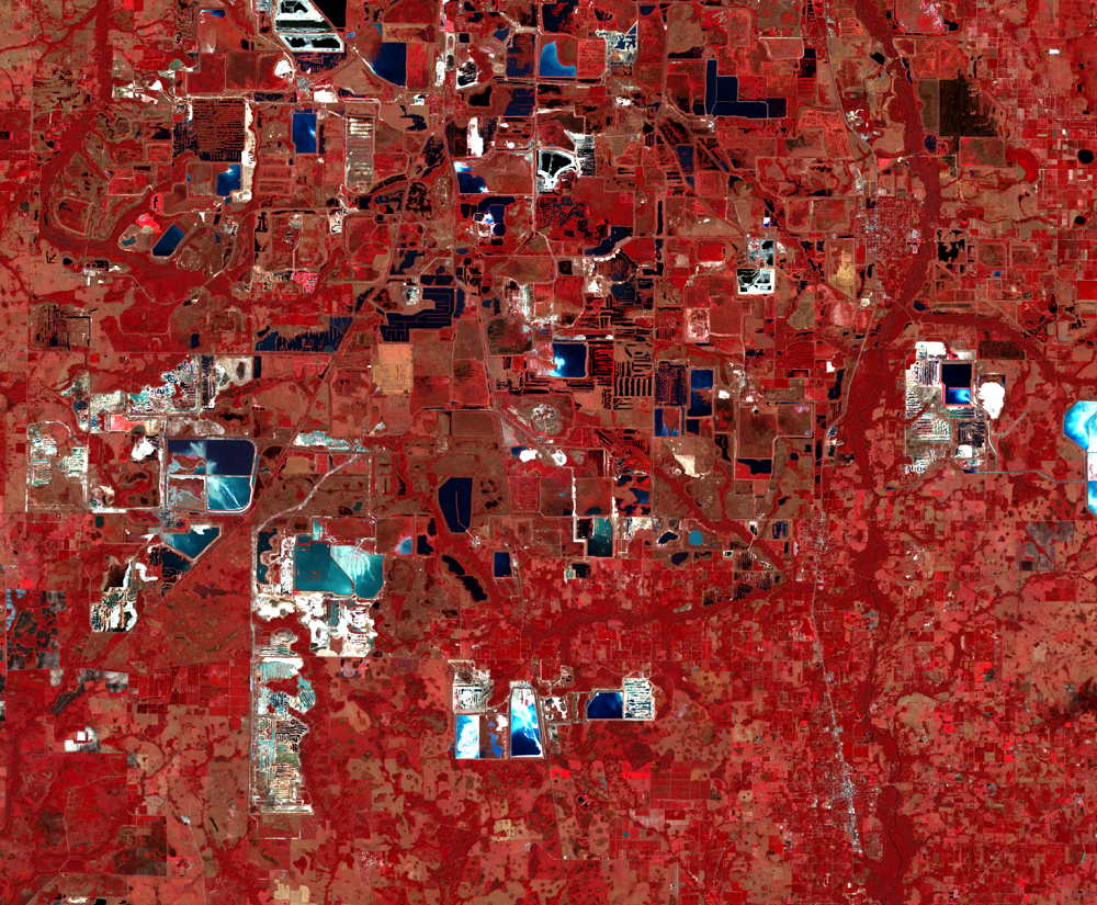 Feb. 4, 2000, Landsat 5 (path/row 16/41) — expansion of phosphate mines near Tampa, Florida, USA