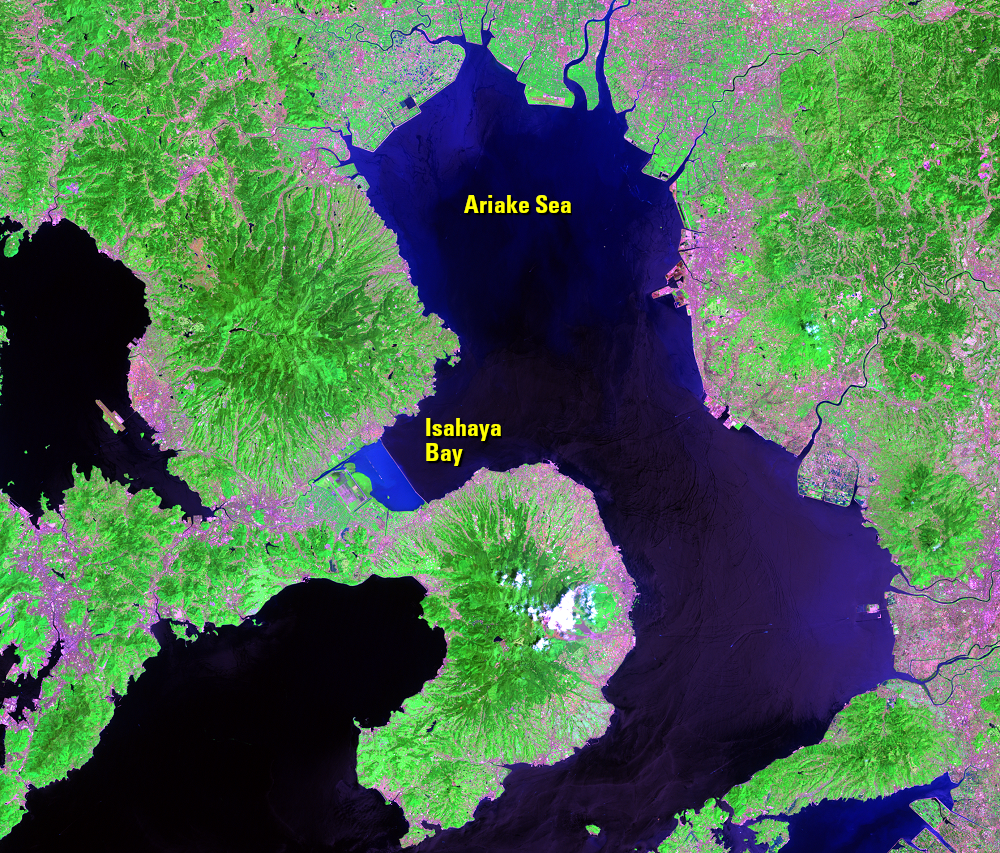 May 3, 2003, Landsat 7 (path/row 113/37) — Ariake Sea, Japan