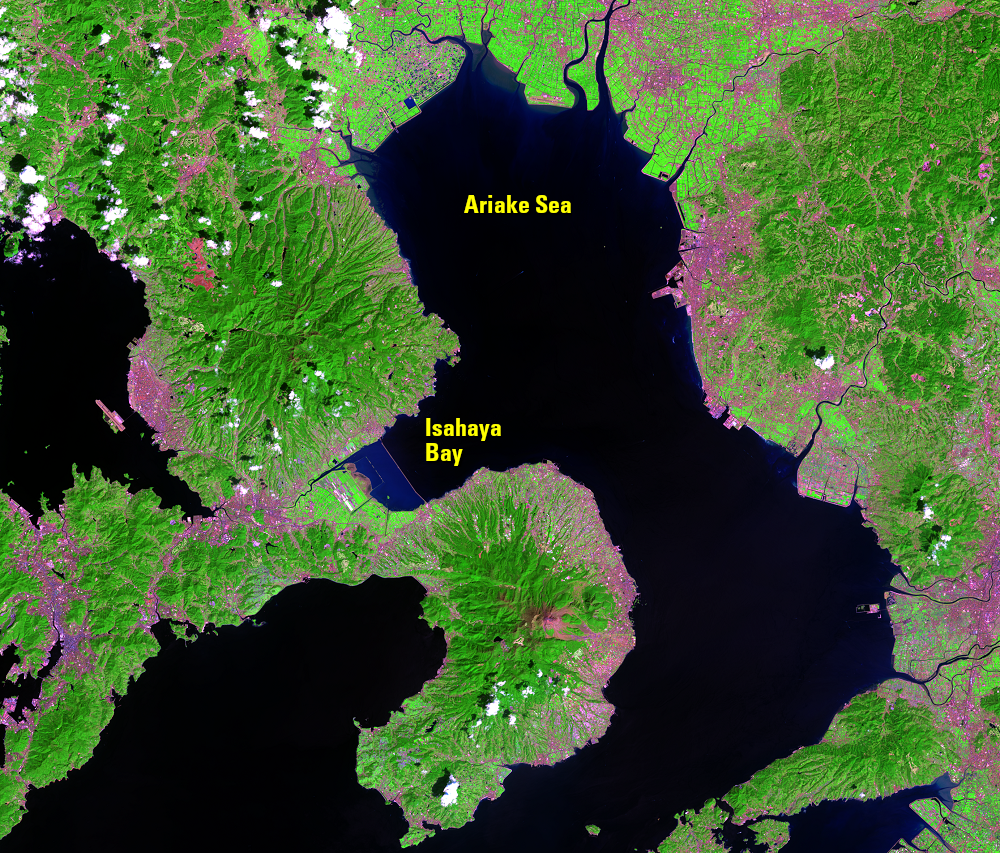 Mar. 25, 2021, Landsat 8 (path/row 113/37) — Ariake Sea, Japan