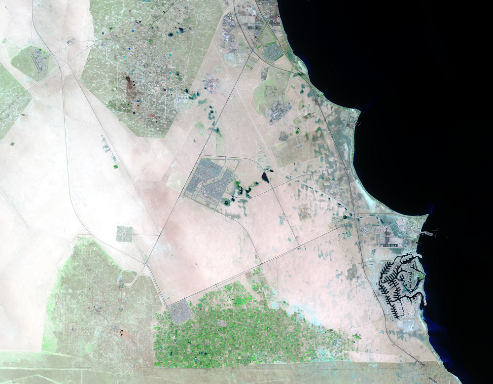 Mar. 21, 2021, Landsat 8 (path/row 165/40) — Southeastern Kuwait
