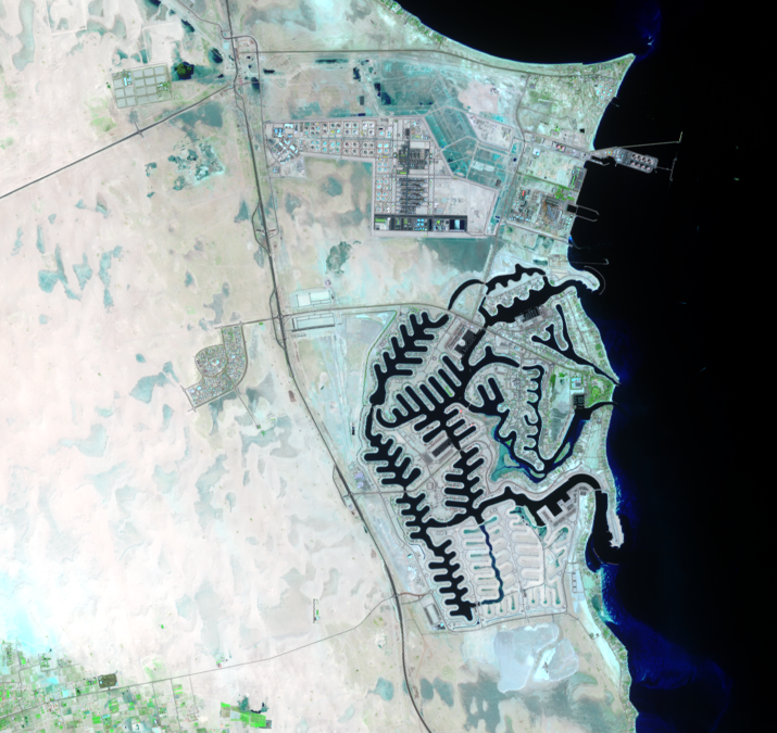 Mar. 21, 2021, Landsat 8 (path/row 165/40) — Sabah Al Ahmad Sea City, Kuwait